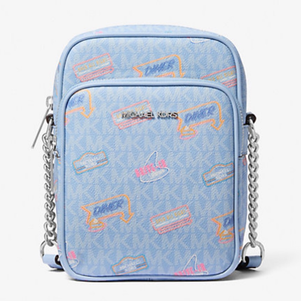 Michael Kors Light Blue Graphic Crossbody - Picture 3 of 4